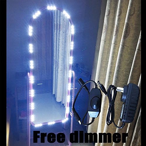 Mirror LED Light For Cosmetic Makeup Vanity Mirror Lighted White with Dimmer 10ft (LED Vanity light with dimmer, 10ft)