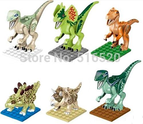 Lego Compatible Jurassic World Dinosaur Toy 6PCS/set Building Blocks Cartoon Movie Jurrassic Park 4 Dinosaur Bricks Toy (Without Original Box)