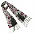100% Pashmina/Cashmere Large Color Rose Tassel Ends Long Scarf Shawl - Magenta