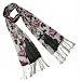 100% Pashmina/Cashmere Large Color Rose Tassel Ends Long Scarf Shawl - Magenta