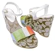 COACH ANAMARIA SIGNATURE STRIPE SANDALS SHOES NEW
