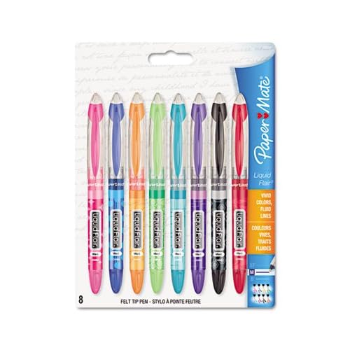 Paper Mate 28503 Liquid Flair Porous Point Stick Pen, Assorted Ink