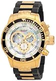 Invicta Men's 0478 Corduba Collection Chronograph Black Polyurethane and 18k Gold-Plated Watch