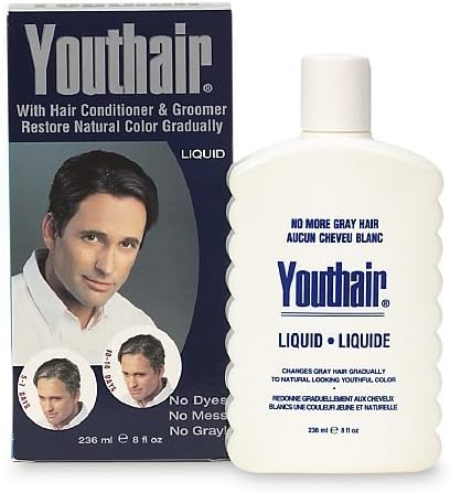 Hair Color &amp; Conditioner For Men, Liquid 8 fl oz (236 ml) By Youthair (Pack of 4)