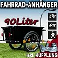 Fahrradanh�nger, Transportanh�nger, Lastenanh�nger mit 90 Liter Kunststoffwanne inklusive Kupplung
