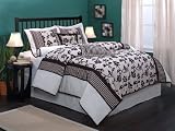 7Pcs Queen Raphsody Chenille Comforter Set Bed in a Bag