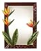 20" Hand Sculpted Metal Birds of Paradise Rectangular Floral Wall Mirror