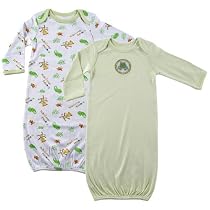Hudson Baby Infant Gowns 2-Pack - Rainforest Green, 0-6 months