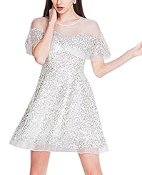 Sexy Strapless Lace Sequined Fall Cocktail Midi Dress 