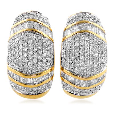 14K Yellow Gold 1 Carat Diamond Earrings