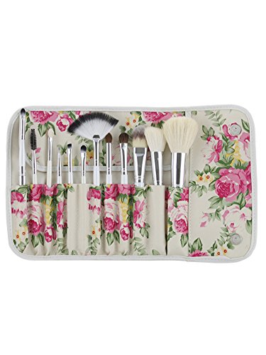 DEAMOR Women's Portable 12 Pcs Barreled Cosmetic Brush Set Kit