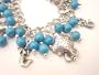 Chic Wrists Turquoise Stones, Koi Fish, Mermaid Tattoo Bracelet with FREE Earrings