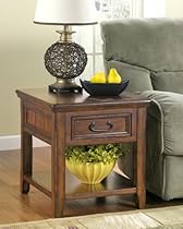Hot Sale Signature Design by Ashley Rustic Dark Brown Woodboro End Table