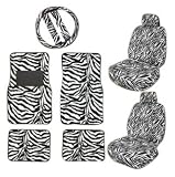 11pc Safari Car Mats Seat Steering Wheel Cover Set