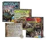 Dig a Dinosaur Excavation Dino Kit T-Rex Stegosaurus and Triceratops Dinosaurs - 3 Pack Includes Authentic Dinosaur Bone!