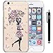 iPhone 6 Plus Case, iPhone 6S Plus Case, iYCK Crystal Diamond Rhinestone Hard Plastic Rubber Snap On Shell Back Skin Case Cover for Apple iPhone 6 /6S Plus (5.5) - Butterfly Flower Umbrella Girl