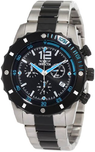 Invicta Men's 1247 II Collection Chronograph Black Dial Stainless Steel Watch