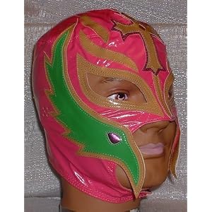 WWE REY MYSTERIO Pro-Grade KIDS Pale Red LEATHER Mask