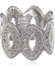 Anna Beck Designs "Gili" Sterling Silver Wire Rimmed Open Leaf Ring
