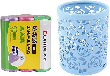 COMIX Garbage Bags L109E Small(17.7" x 27.1") Colored Wastebasket Trash Bags Loaded 30 * 3 Rolls / Sets ,7.5 Gal