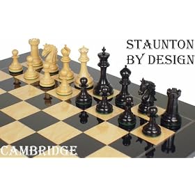 Cambridge Staunton Chess Set in Ebony and Boxwood - 4.4 King by thechessstore