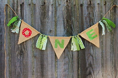 Burlap Banner for High Chair, First Birthday Banner 'ONE', custom high chair bunting, Very Hungry Caterpillar Party Theme