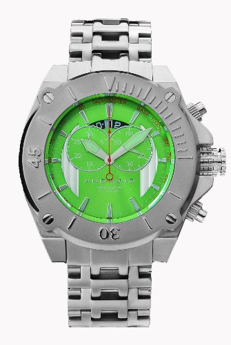 Android Silverjet 2 Swiss Chronograph Chrono Watch Green Dial