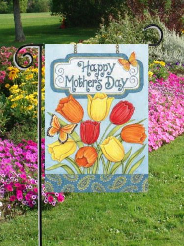 Mothers Day Tulips Garden Flag