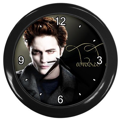 Black Wall Clock of Twilight Edward Cullen Looking Serious