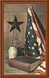 God and Country Billy Jacobs Americana Flag Country Folk Art 13.25x21.25 in Framed Art Print Picture