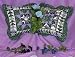 Green and Purple Dogwood Floral 16" Zippered Throw Pillow Set