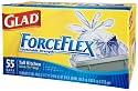 Glad Quick Tie ForceFlex Tall Kitchen Bags, 13 Gallon, 55-Count Bags, Case of 6 (330 Bags)