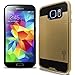 Galaxy S7 Case, CoverON [Chrome Series] Faux Brushed Metal Hard Slim Fit Hybrid Protective Cover Case for Samsung Galaxy S7 - Gold & Black