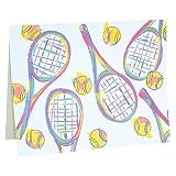 Tennis Racquet Collage Notecards - 10 Per Pack - B00082W8OG
