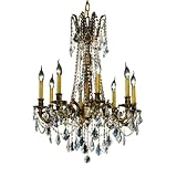 Chateau Design 8-Light 30'' French Gold or Antique Brass Chandelier with European, Swarovski, or 30% Lead Crystals SKU# 11226