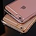 Nicexx NEW iPhone 7 Clear Case with Rhinestone Gold Plated Frame Soft TPU Case Transparent Bling Glitter Case for iPhone 7 (Rose Gold)
