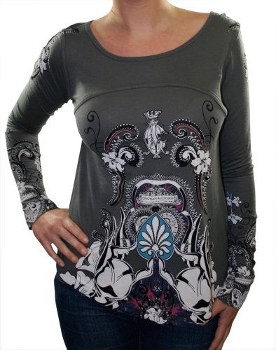 CHRISTIAN AUDIGIER Ed Hardy Moroccan Temple Long Sleeve Womens Shirt