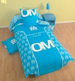 Housse de Couette Couverture lit OM 2 places + 2 têtes d'oreiller - Football - OLYMPIQUE DE MARSEILLE - Modèle 