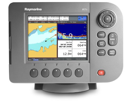 Raymarine A57D 5.7-Inch Waterproof Marine GPS Navigator and Chartplotter with Sounder