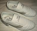 Mens' white & grey leather/synthetic slip on trainers. UK