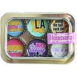 Louisiana State Bottle Cap 6 pc Magnet Set w/ Case
