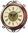 Seiko Wall Clock Dark Brown Wooden Case Ornamental Dial