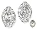 CZ Baguette Round Diamond Oval Silver Clip Earrings