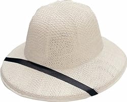 White Straw Pith Helmet
