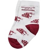 Washington State Cougars White Infant 903 (0-13) All Over Team Logo Bootie Socks