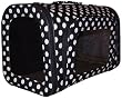 Fully Enclosed Pet Carrier - Luggage Style - Polka Dot - Black & White