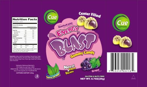 CUE ENERGY GUMMY GRAPE FLAVOR - 18 UNITS