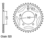 JT Sprockets JTR1792.43 43T Steel Rear Sprocket