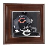 Chicago Bears Brown Framed Wall Mounted Logo Mini Helmet Case