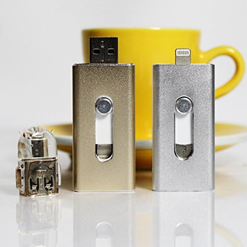 Apple Phone U Disk, Altavors 8g 16g 32g Otg USB Dual Disc Push-pull Computer Phone External Hard Drive Double Plug Apple Disk Iphone6/5 (32g Silver)